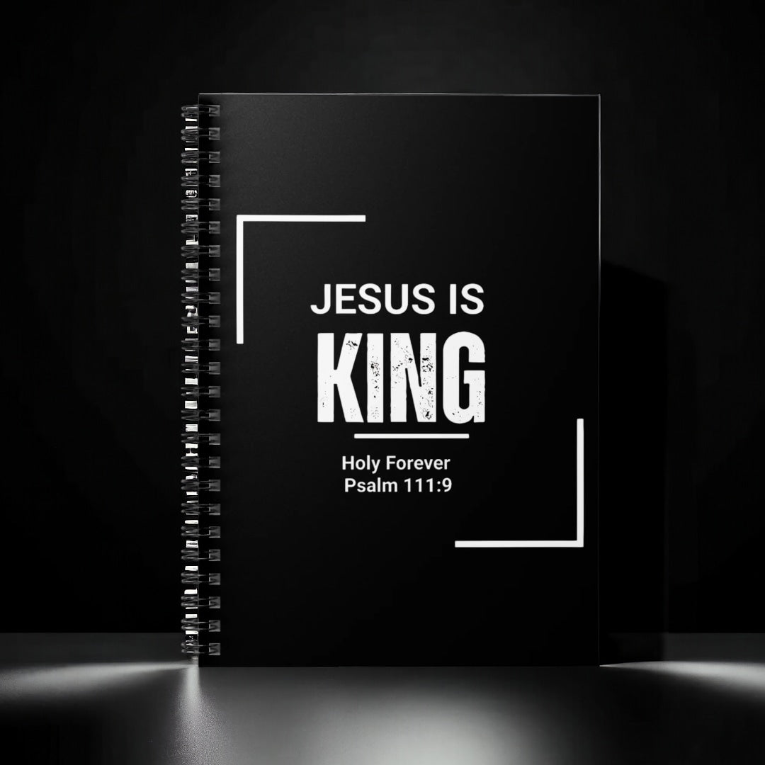 Jesus Is King Spiral Notebook — Christian Journal with Psalm 111:9 Verse