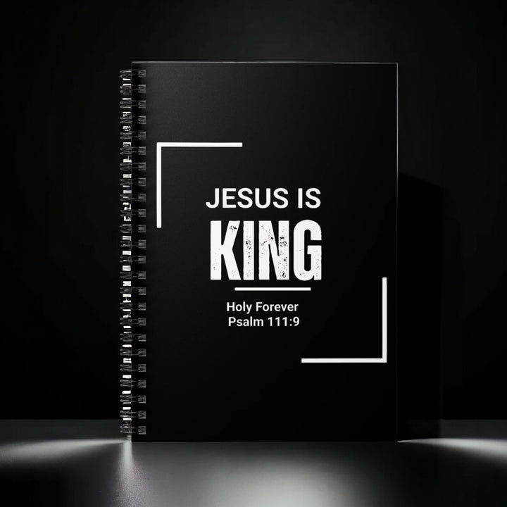 Jesus Is King Spiral Notebook — Christian Journal with Psalm 111:9 Verse