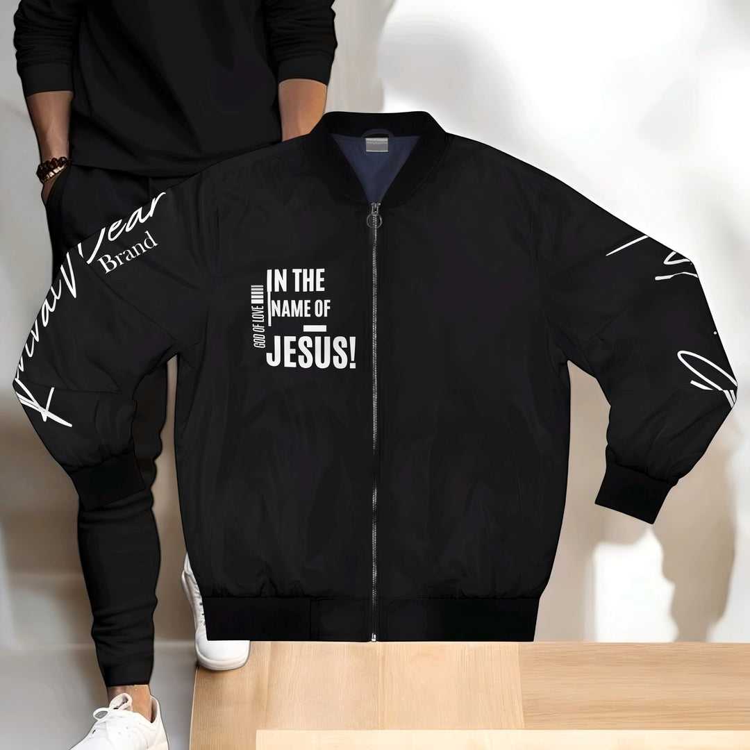 In that Name of Jesus Men's Bomber Jacket (AOP)
