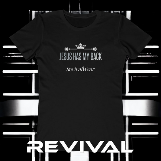 Jesus Has my Back Women's The Boyfriend Tee