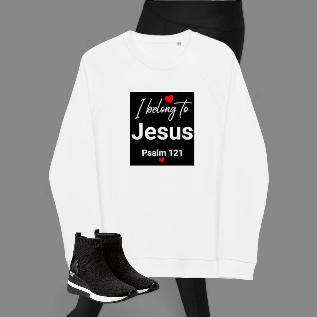 Belong to Jesus Women's organic raglan sweatshirt