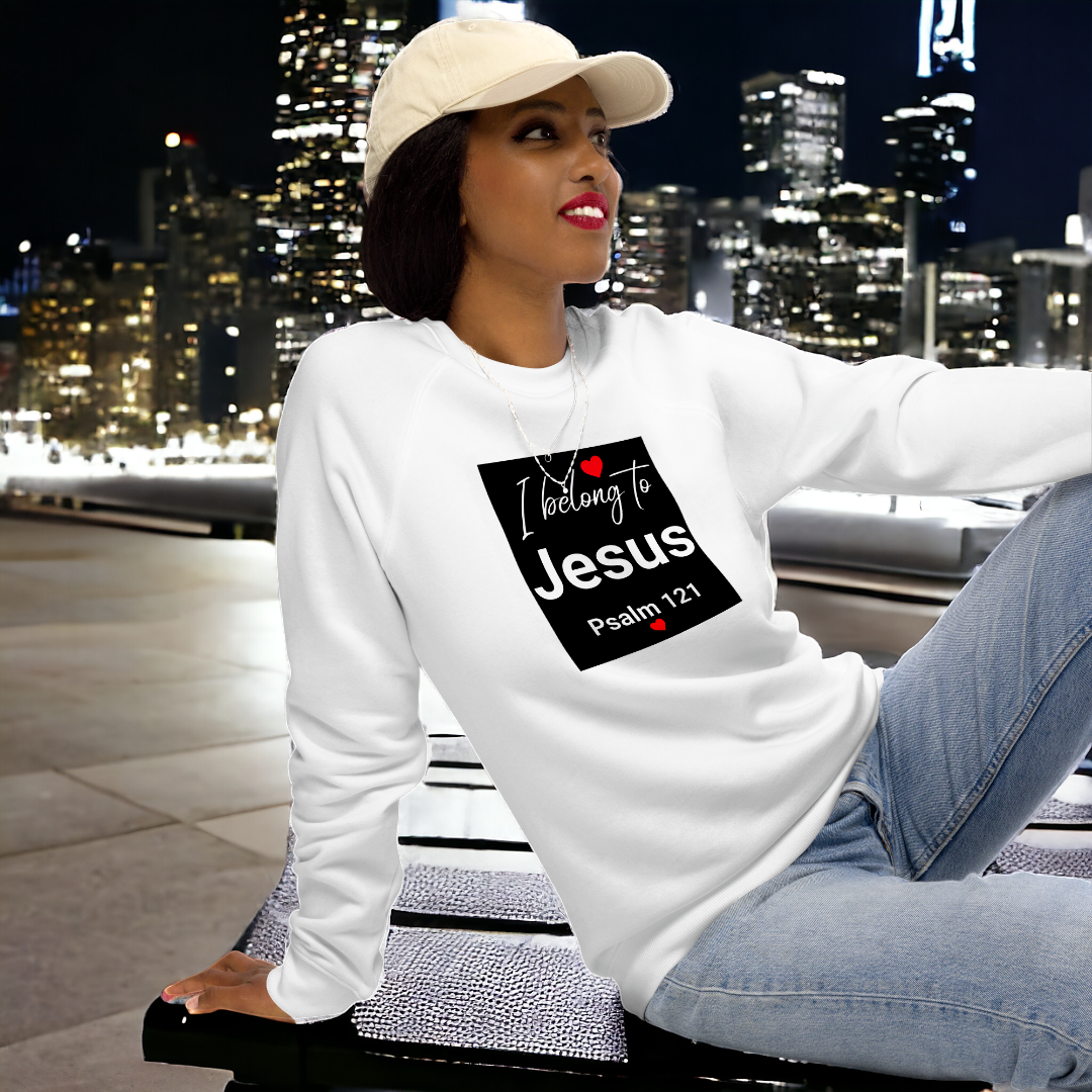 Belong to Jesus Women's organic raglan sweatshirt