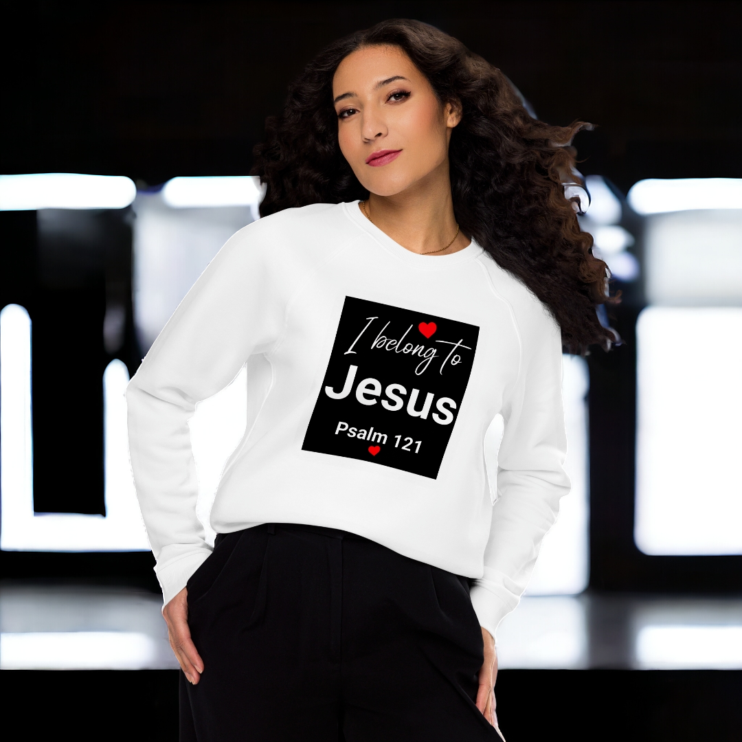 Belong to Jesus Women's organic raglan sweatshirt