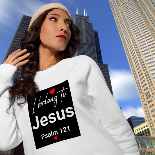 Belong to Jesus Women's organic raglan sweatshirt