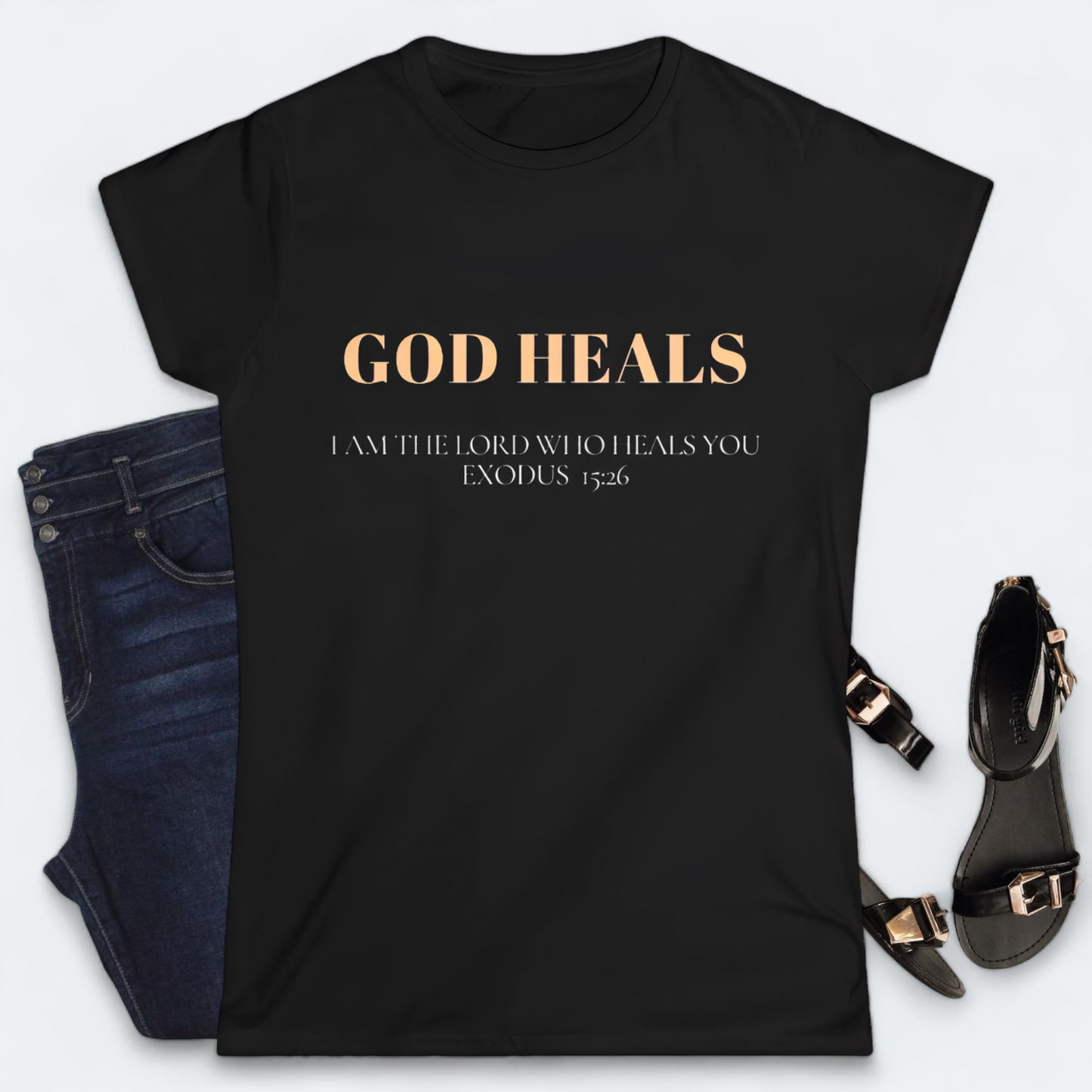 God Heals Women's Soft style Christian Tee