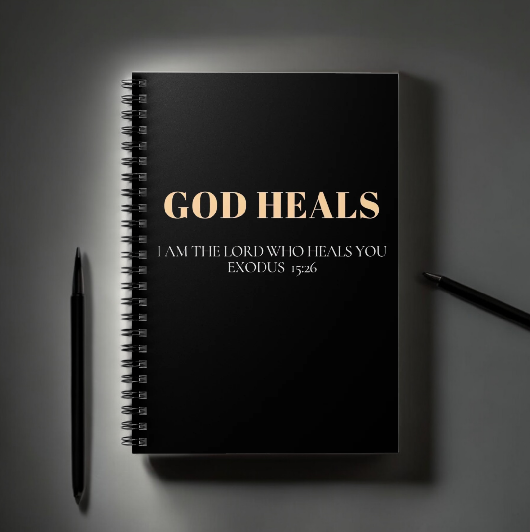 God Heals Christian Notebook Ruled Line