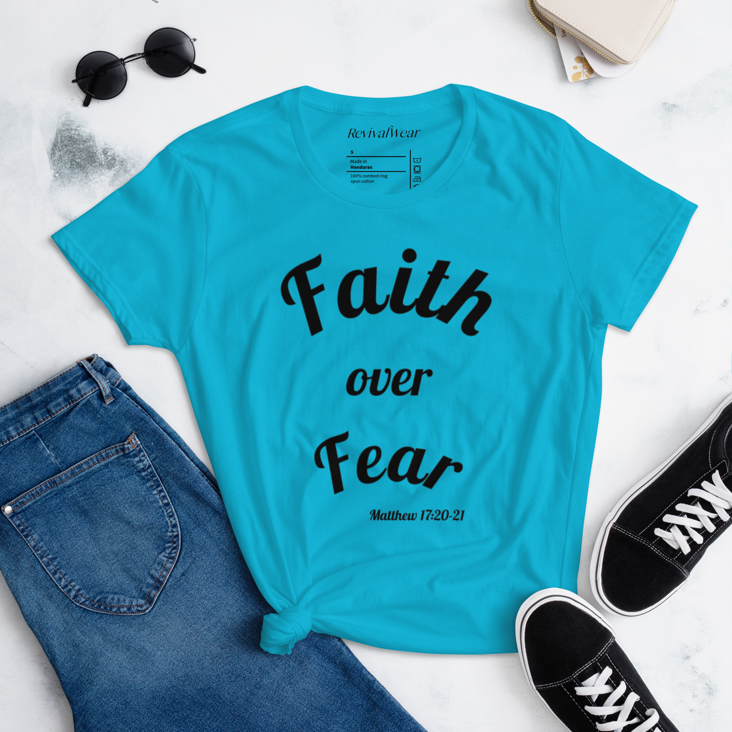 Faith Over Fear Women's Christian short sleeve t-shirt