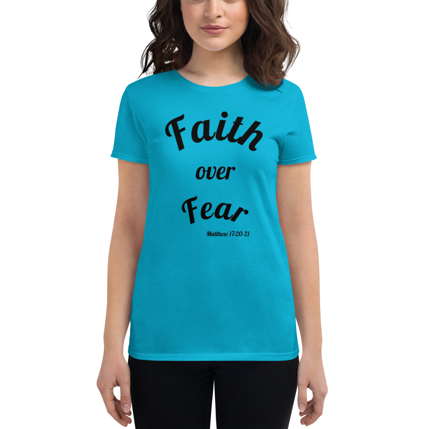 Faith Over Fear Women's Christian short sleeve t-shirt