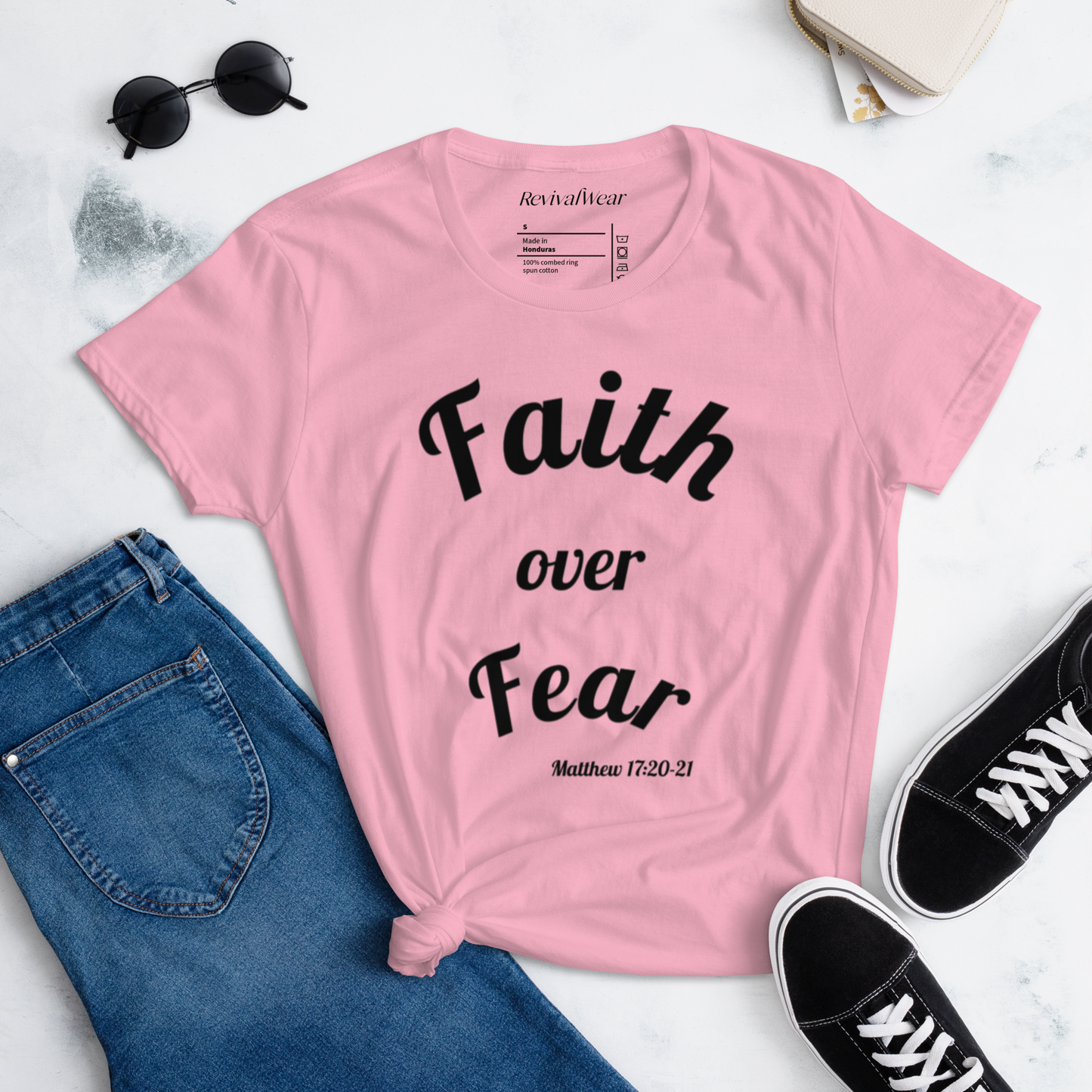 Faith Over Fear Women's Christian short sleeve t-shirt