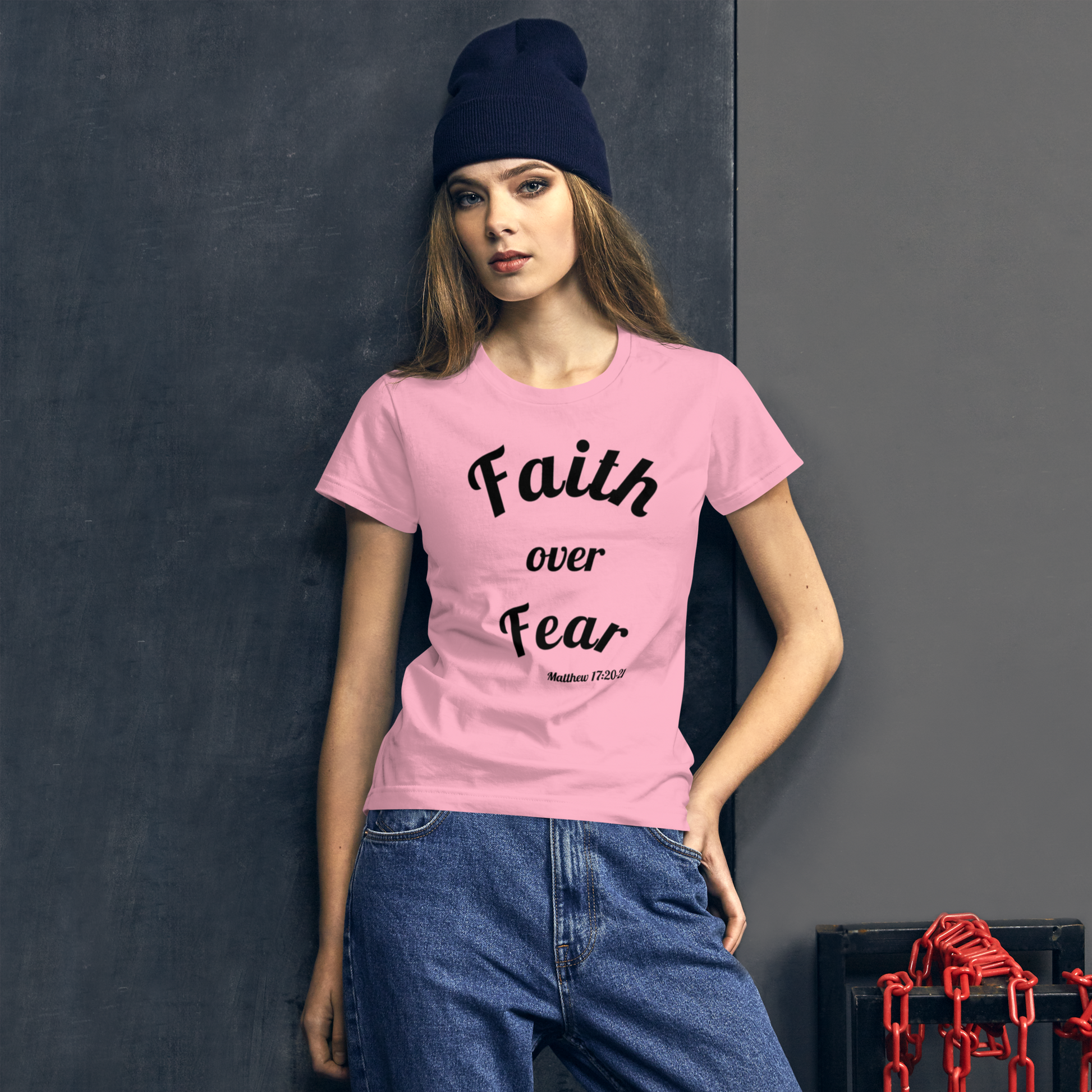 Faith Over Fear Women's Christian short sleeve t-shirt