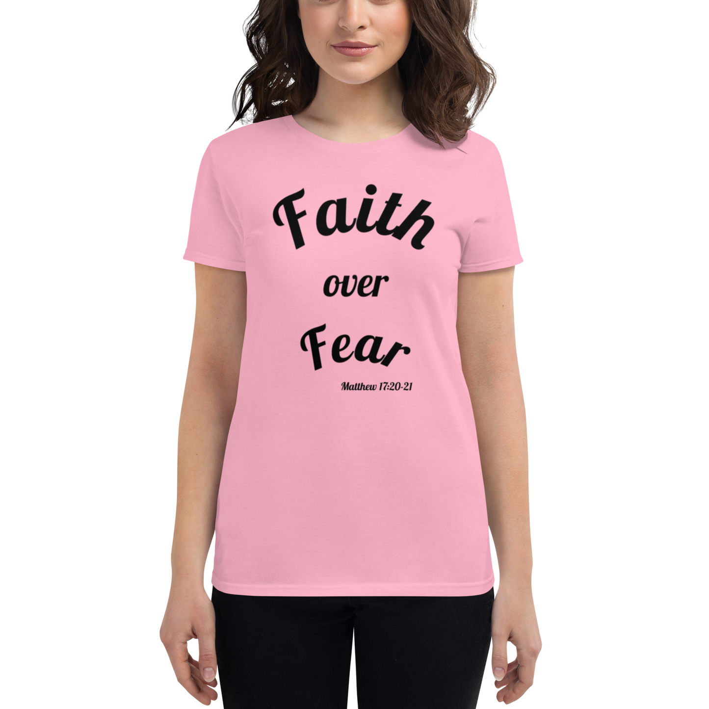 Faith Over Fear Women's Christian short sleeve t-shirt