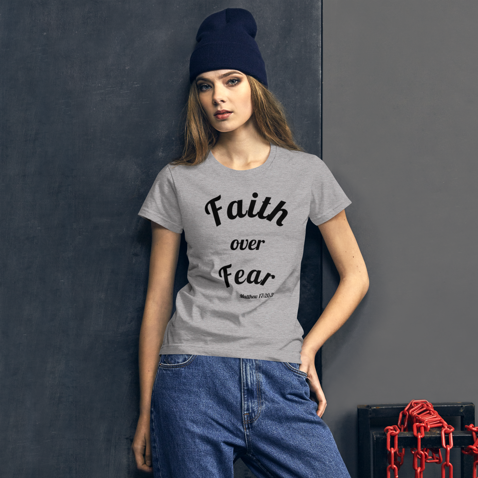 Faith Over Fear Women's Christian short sleeve t-shirt