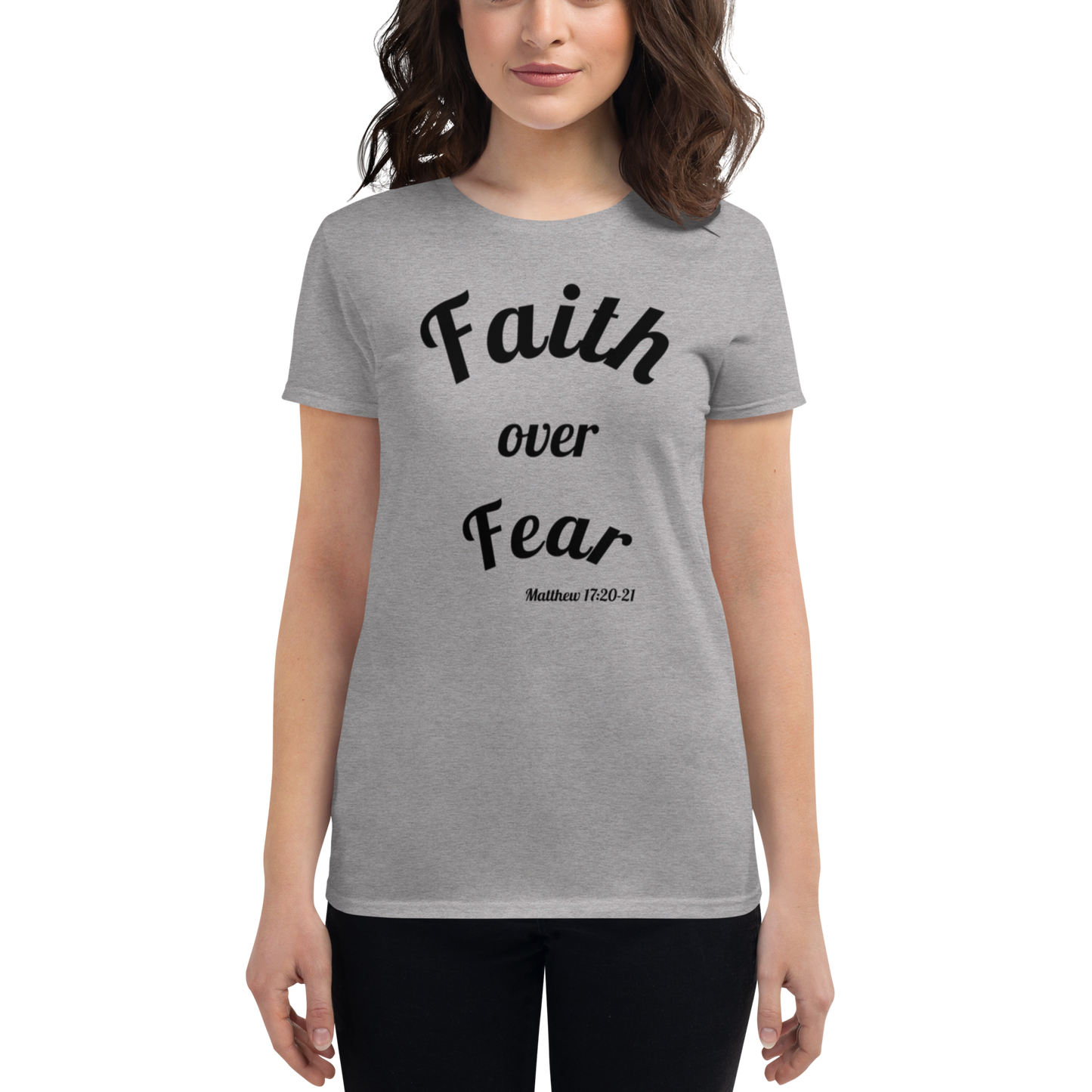 Faith Over Fear Women's Christian short sleeve t-shirt