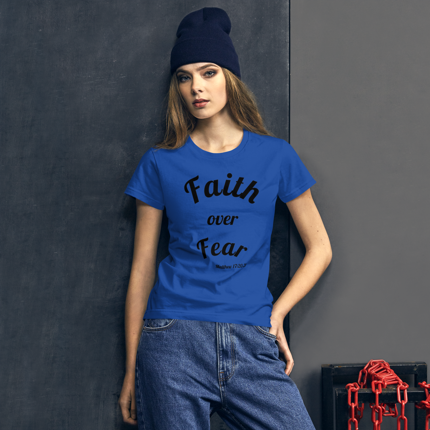 Faith Over Fear Women's Christian short sleeve t-shirt