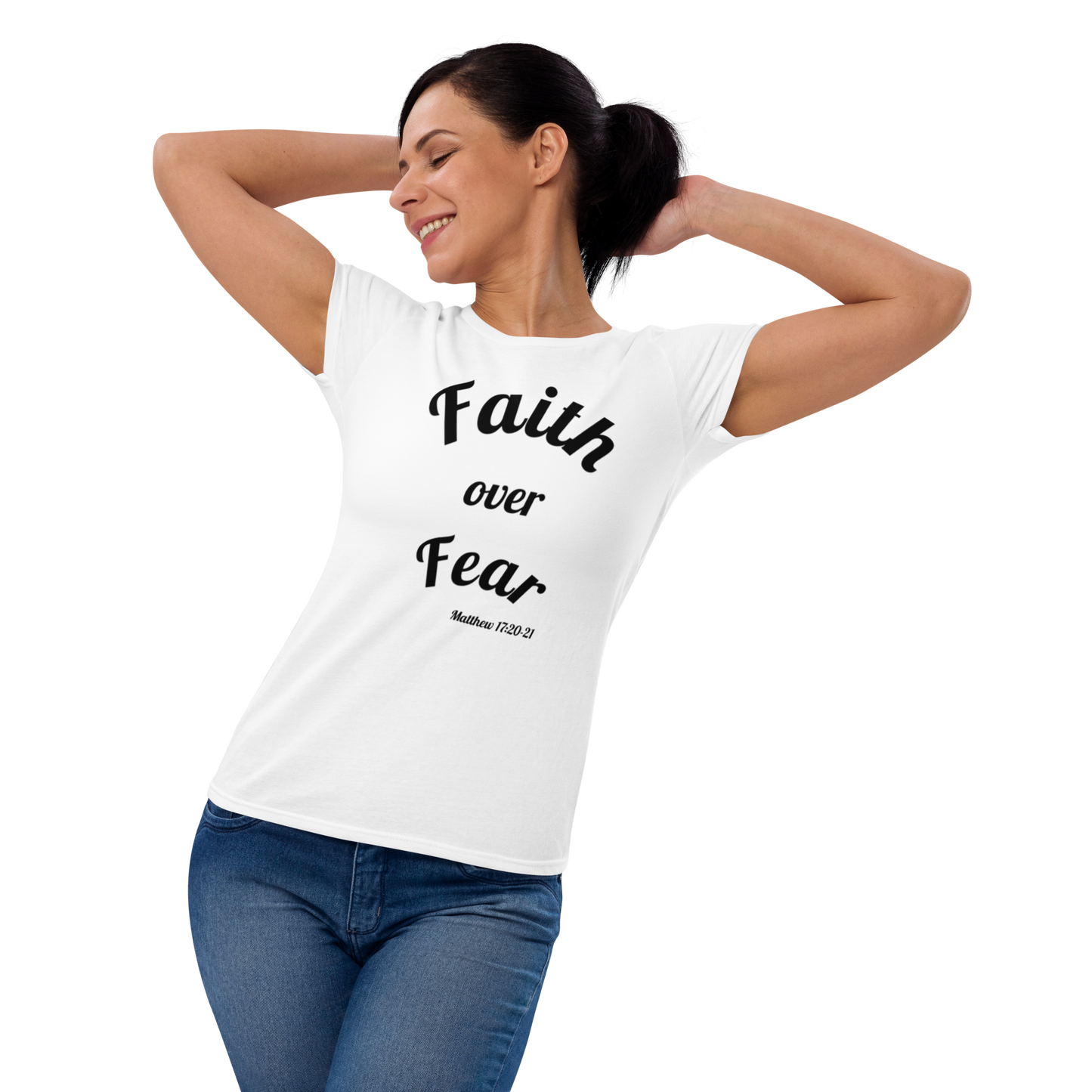 Faith Over Fear Women's Christian short sleeve t-shirt