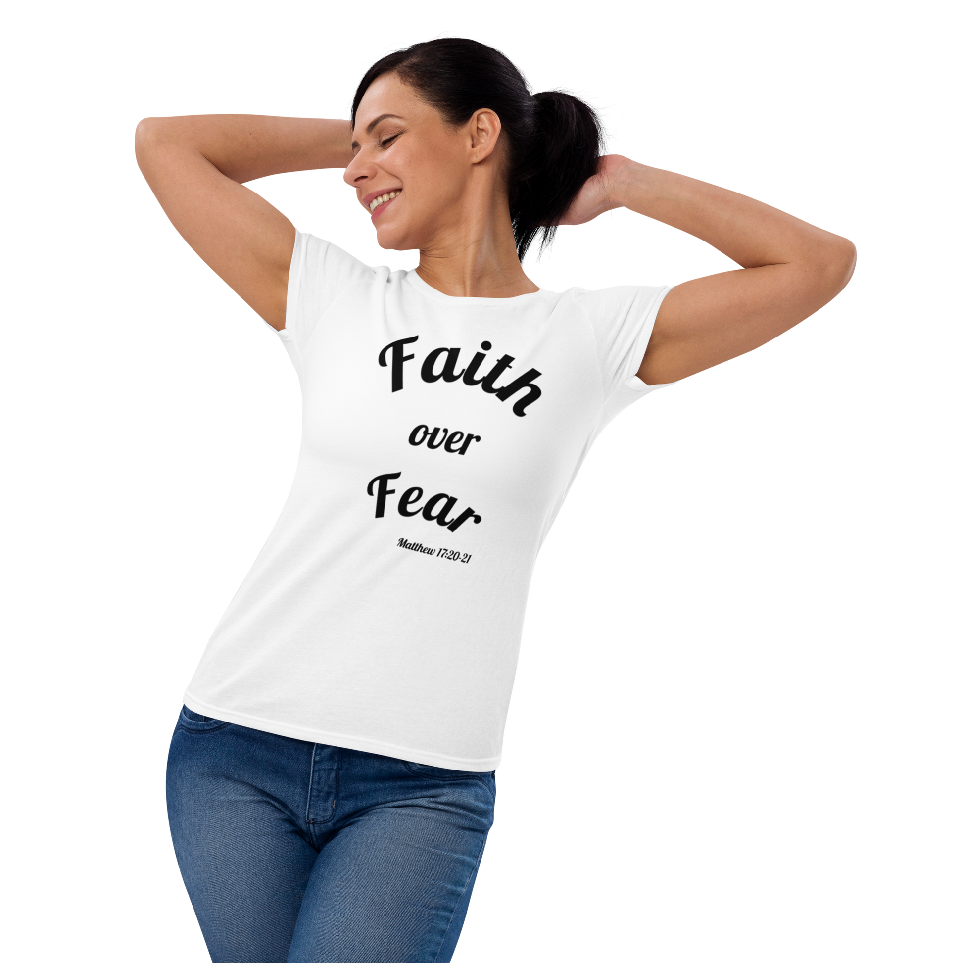 Faith Over Fear Women's Christian short sleeve t-shirt