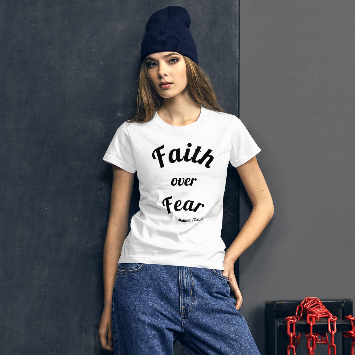 Faith Over Fear Women's Christian short sleeve t-shirt