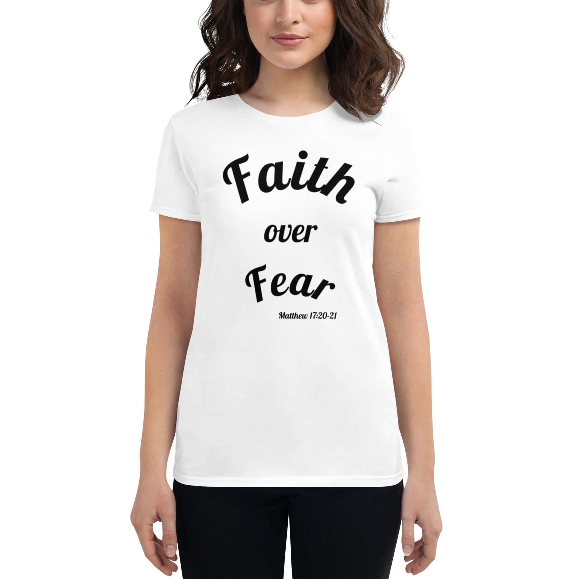 Faith Over Fear Women's Christian short sleeve t-shirt